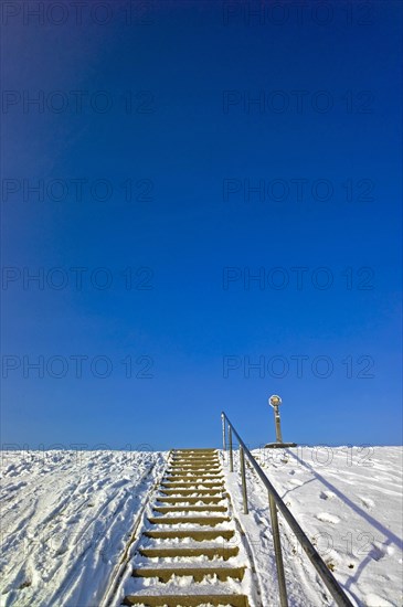 Stairs on the North Sea dike near Pilsum