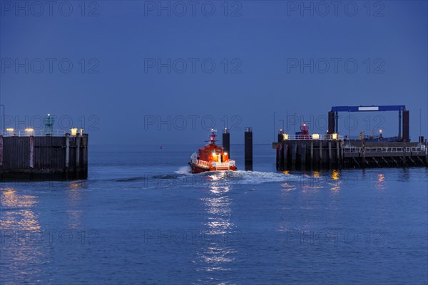 Seaport Cuxhaven at the mouth of the Elbe into the North Sea