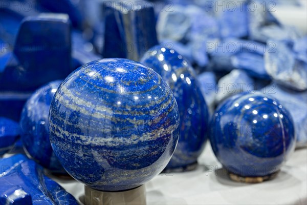 Cut ball of lapis lazuli