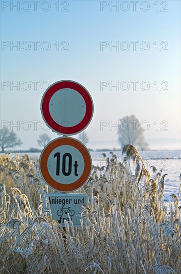 Traffic signs in winter