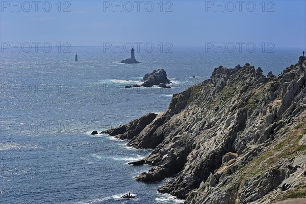 The lighthouse La Vieille at the Pointe du Raz at Plogoff