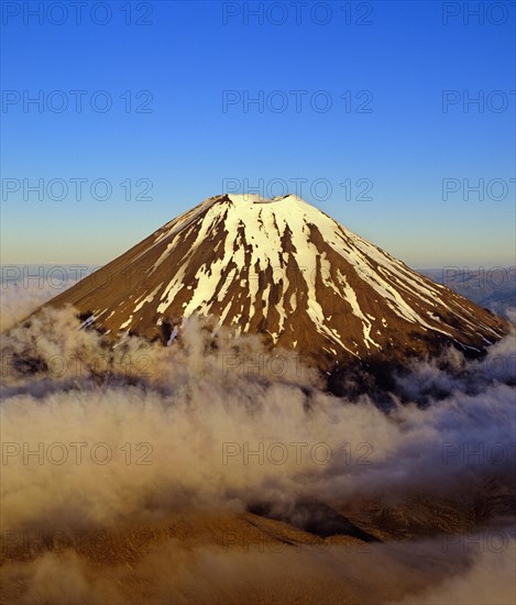 Aerial view of Mount Ngauruhoe in Tongariro National Park North Island New Zealand