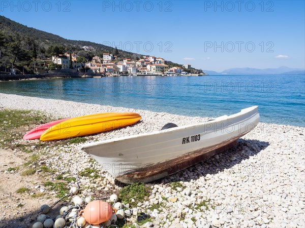 Boats on the beach near the fishing village of Valun