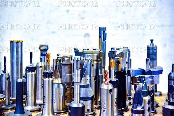 Selection of different milling heads for metal processing
