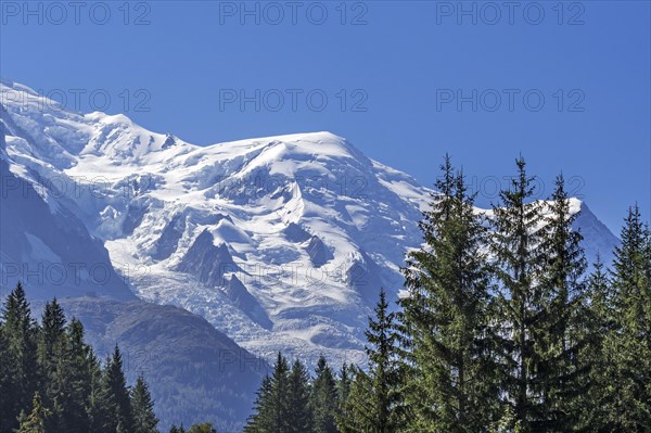 French side of the Mont Blanc massif showing the Dome du Gouter mountain top