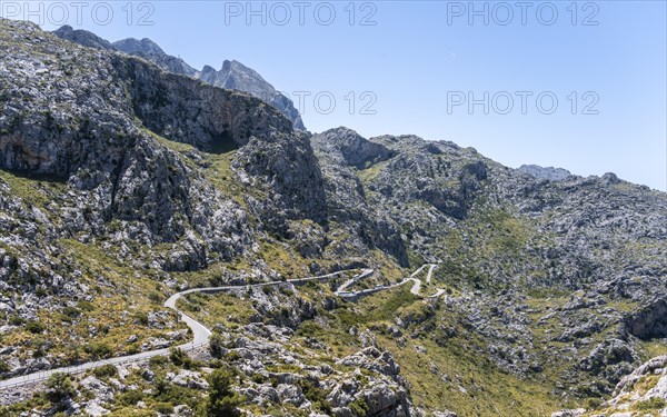 Mountain pass with serpentines to Sa Colobra