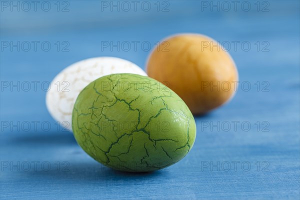 Easter eggs on a blue background