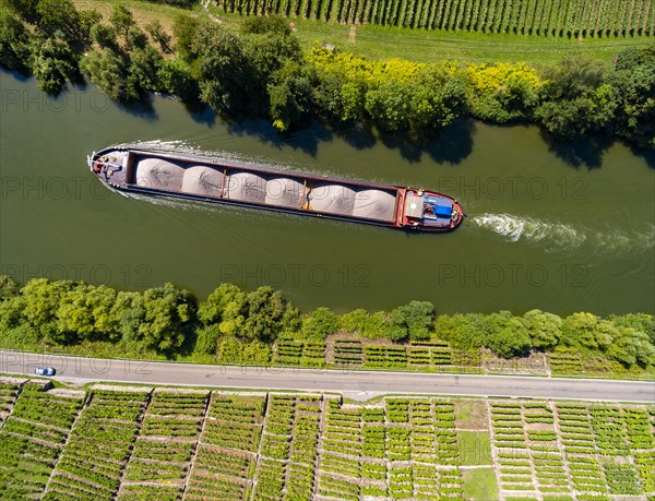 Hessigheim rock gardens with barge on the Neckar