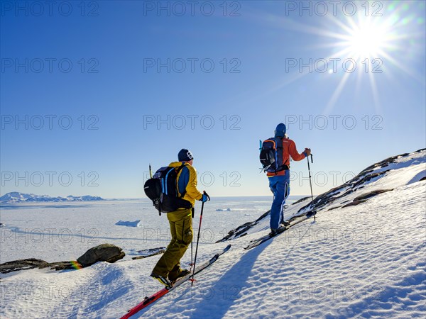 Ski mountaineer on ski tour