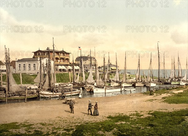 Hotels and inner harbour of Buesum