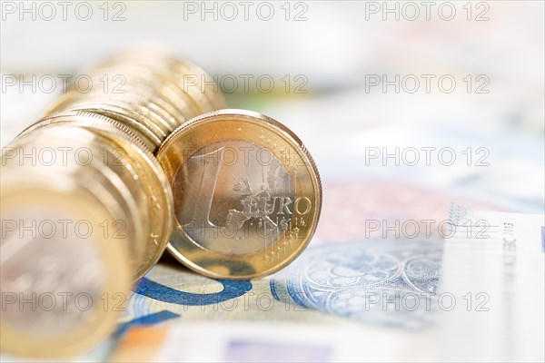 One euro Coin Save Money Finance Pay with Text Free Space in Stuttgart