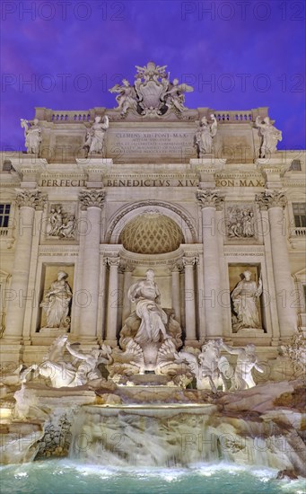 Illuminated Trevi Fountain
