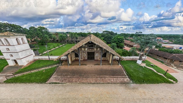 Aerial of the San Miguel mission