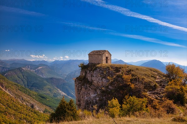The Chapel of Saint-Michel de Cousson in the mountains near Digne les Bains