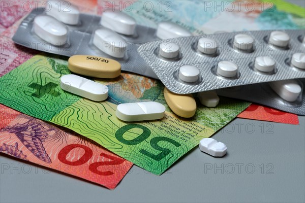 Swiss banknotes and medicines