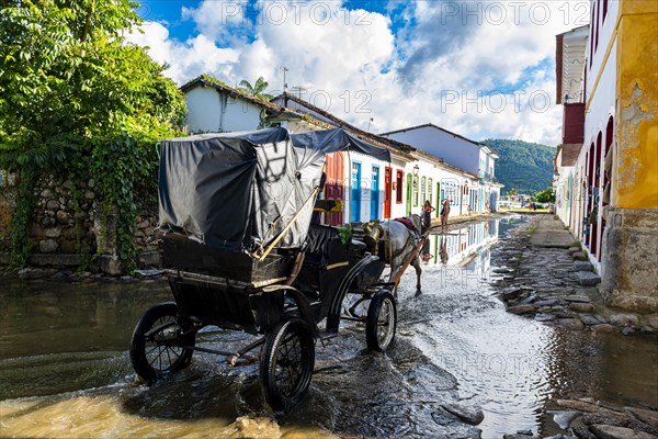 Horse cart in the Unesco world heritage site Paraty