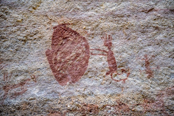 Rock art painting at Pedra Furada