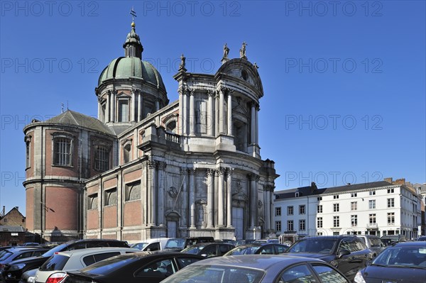 The St Aubin's Cathedral in Baroque style at Namur