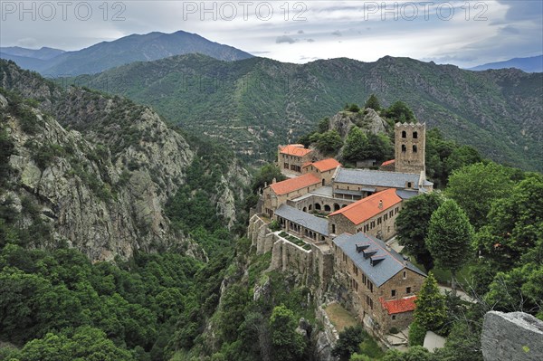 The Saint-Martin-du-Canigou abbey at Casteil in the Pyrenees