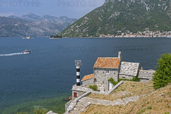 15th century Our Lady of the Angels Church on the isthmus Verige along the Bay of Kotor