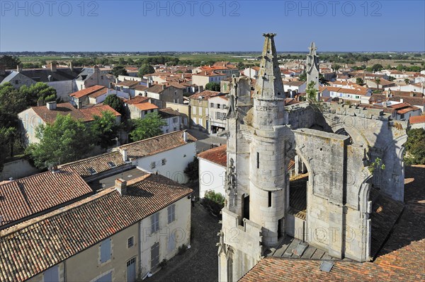 View from the Gothic church Eglise Saint-Martin de Saint-Martin-de-Re on the island Ile de Re