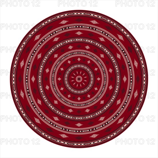 Tunisian embroidery inspired round design element