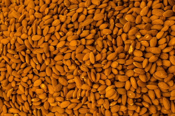 Shot Of Almonds For Sale In Market as background