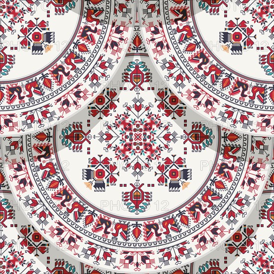 Traditional Bulgrarian embroidery seamless pattern
