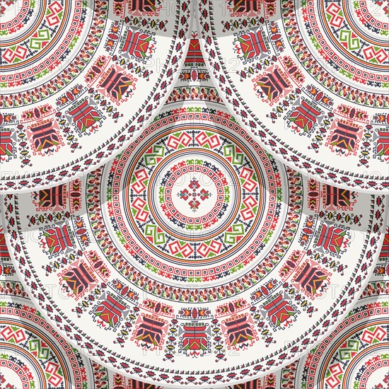 Traditional Bulgrarian embroidery seamless pattern