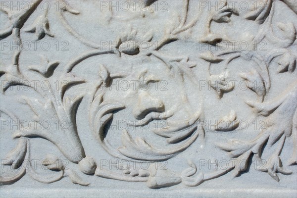 Ottoman marble carving art in detail