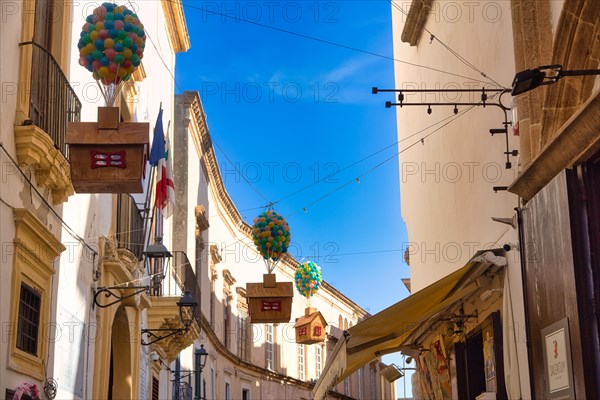 Christmas decorations in the alleys of Gallipoli