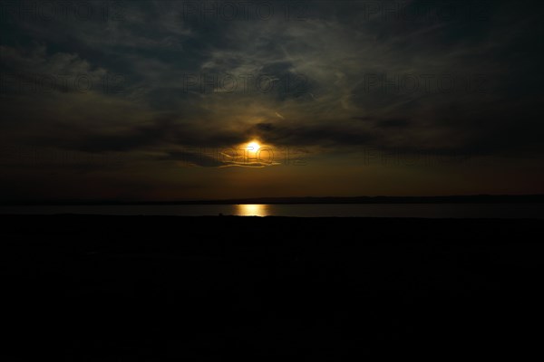 Dramatic cloudy sky at sunset