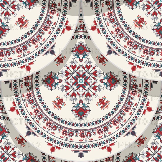 Traditional Bulgrarian embroidery seamless pattern