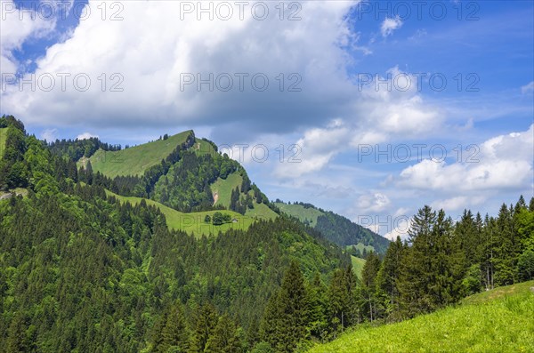 Mountain landscape in the Swiss Alps near Urnaesch and Schwaegalp