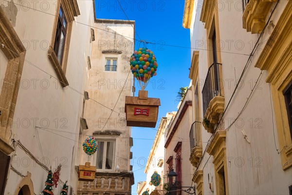 Christmas decorations in the alleys of Gallipoli