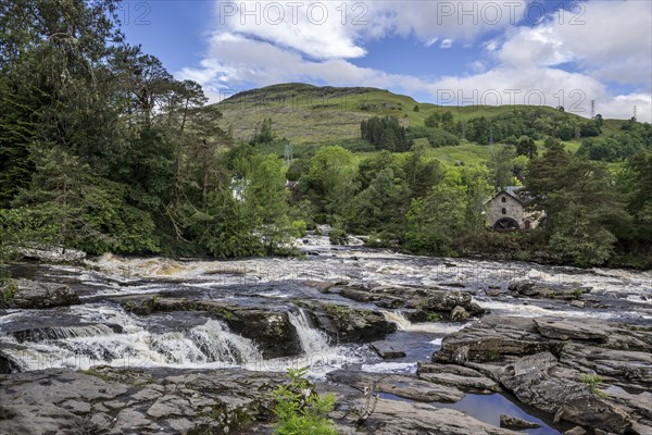 Falls of Dochart in the village Killin and the Old Mill