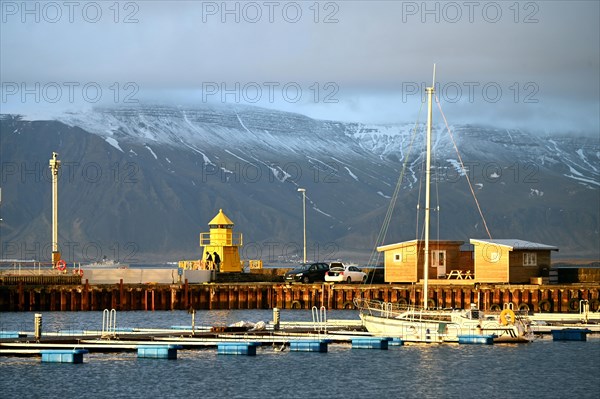 Boat jetty in the old harbour of Reykjavik