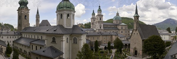 View of Salzburg Cathedral and St. Peter's Abbey