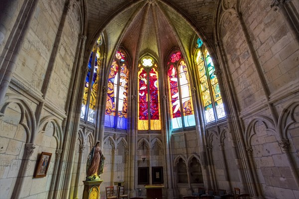 Nevers. Cathedral Saint-Cyr-Sainte-Julitte. The largest collection of contemporary stained glass windows in Europe by the artists Raoul Ubac