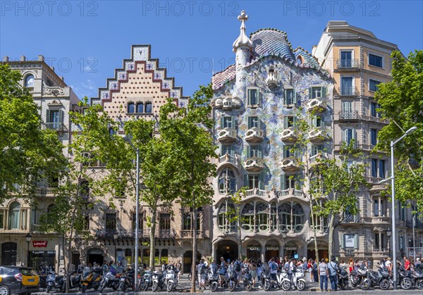 Facade of Casa Batllo by Antoni Gaudi