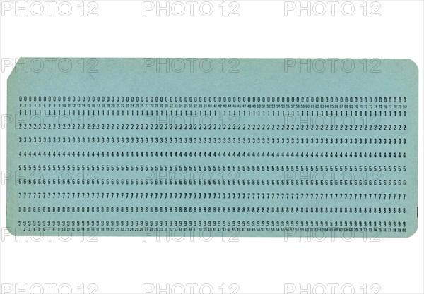 Punched card isolated