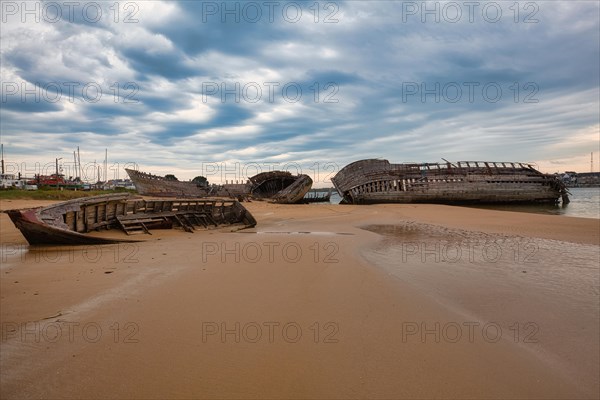 Magouer ship cemetery on the river Etel