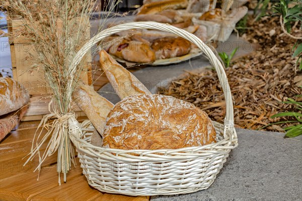 Country bread in a basket