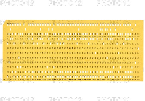 Punched card isolated