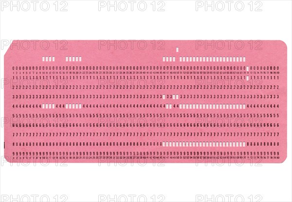 Punched card isolated