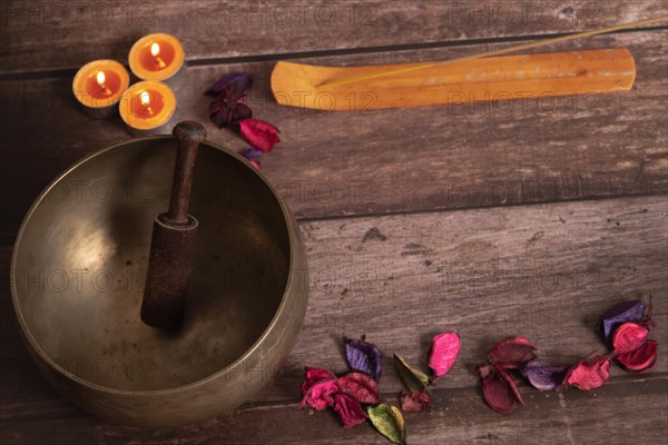 Tibetan bowl with incense