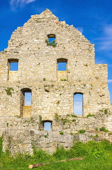 Gable end of a dilapidated building