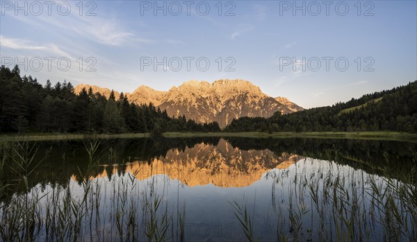 Western Karwendel peak reflected in Luttensee