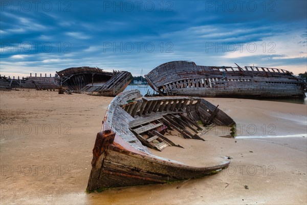 Magouer ship cemetery on the river Etel