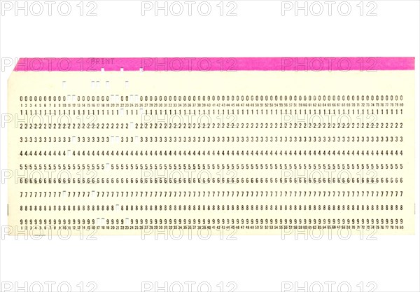 Punched card isolated